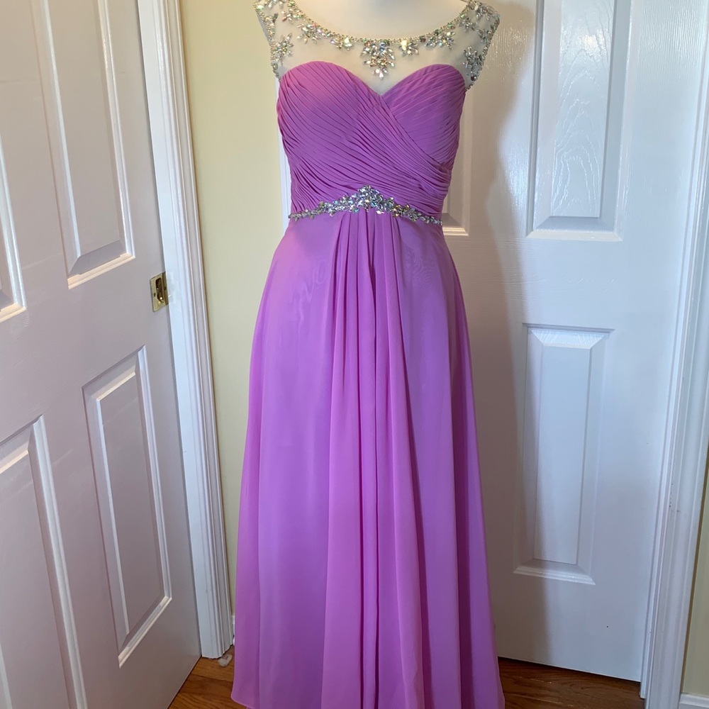 Custom pink prom dress with beading and jewels